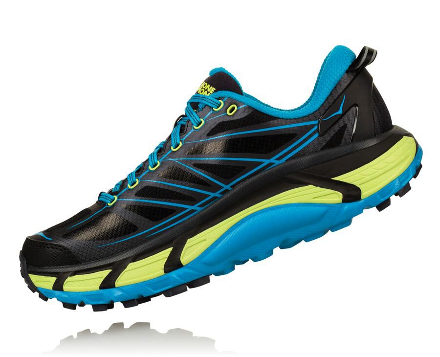 Tenis Trail Hoka One One Masculino Pretas/Azuis - Mafate Speed 2 - 624-YRBTIJ